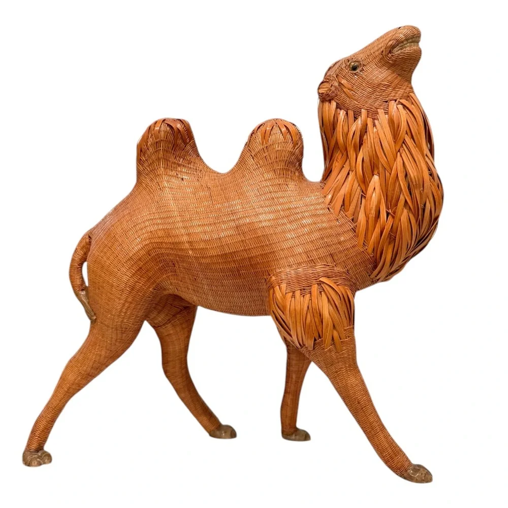 Mid Century Modern Reed & Wicker Camel - Picture 2 of 9